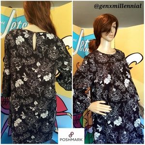 ⬇️ Maternity Black White Floral Above Knee Dress